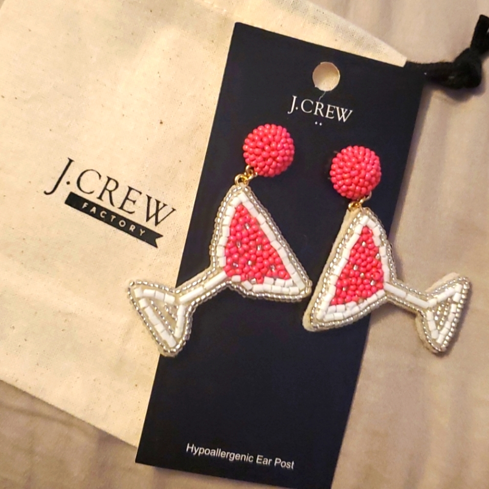 J Crew earrings pink margaritas NWT